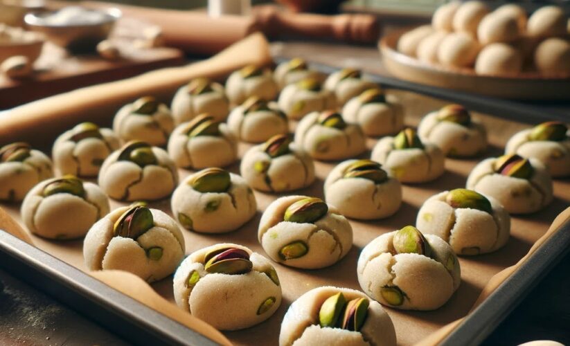 Blossoming Pistachio Rose Cookies